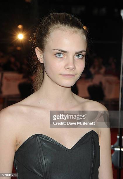 Cara Delevingne attends the 'Remember Me' UK film premiere at the Odeon Leicester Square on March 17, 2010 in London, England.