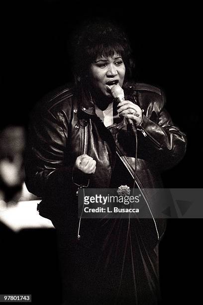 American musician Aretha Franklin performs in concert, New York, New York, circa 1994.