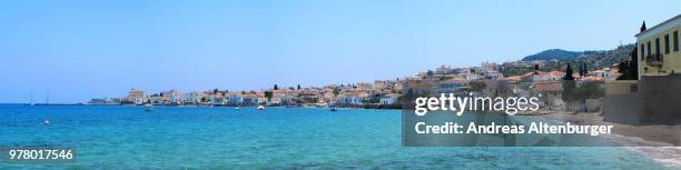 panorama of spetses - spetses stock pictures, royalty-free photos & images