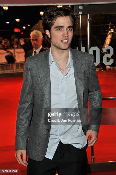 Actor Robert Pattinson attends the 'Remember Me' film premiere at the Odeon Leicester Square on March 17, 2010 in London, England.