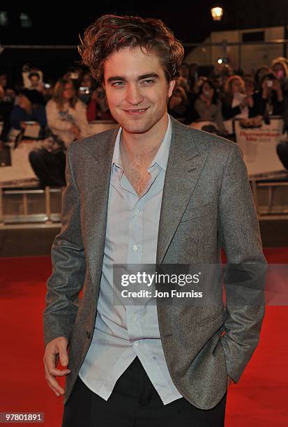 Actor Robert Pattinson attends the 'Remember Me' film premiere at the Odeon Leicester Square on March 17, 2010 in London, England.