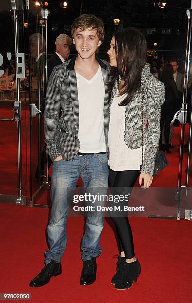 Tom Felton and partner attend the 'Remember Me' UK film premiere at the Odeon Leicester Square on March 17, 2010 in London, England.