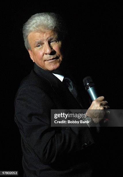 Bobby Rydell performs with The Golden Boys: Frankie Avalon and Fabian at the Community Theatre on July 31, 2008 in Morristown, New Jersey.