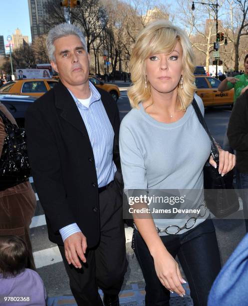 Kate Gosselin and her bodyguard Steve Neild leave after having lunch at Sarabeth's Central Park South on March 17, 2010 in New York City.