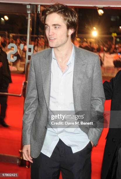 Robert Pattinson attends the 'Remember Me' UK film premiere at the Odeon Leicester Square on March 17, 2010 in London, England.