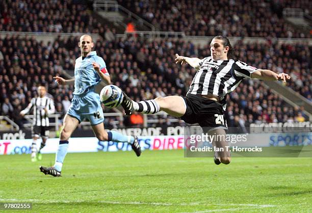 Andy Carroll of Newcastle United during the Coca Cola Championship match between Newcastle United and Scunthorpe United at St James' Park on March...