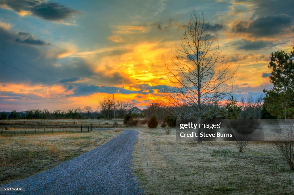 Sunset Down the Driveway