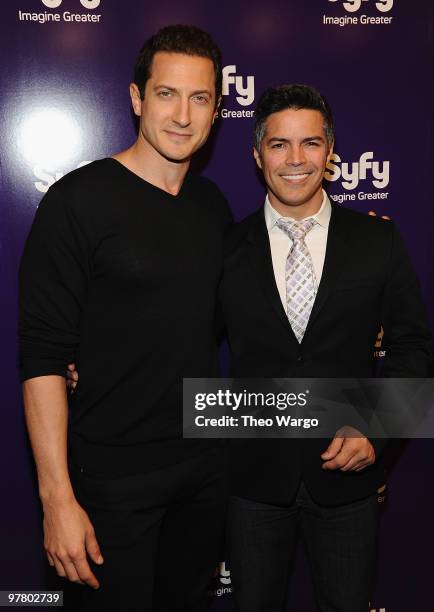 Sasha Roiz and Esai Morales attend the 2010 Syfy Upfront party at The Museum of Modern Art on March 16, 2010 in New York City.