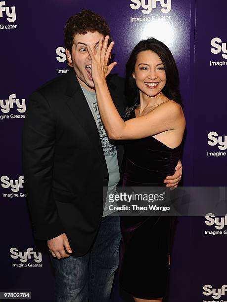David Blue and Ming-Na attend the 2010 Syfy Upfront party at The Museum of Modern Art on March 16, 2010 in New York City.