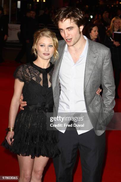 Emilie de Ravin and Robert Pattinson attends the UK Premiere of Remember Me at Odeon Leicester Square on March 17, 2010 in London, England.