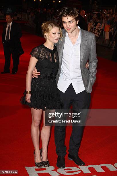 Emilie de Ravin and Robert Pattinson attends the UK Premiere of Remember Me at Odeon Leicester Square on March 17, 2010 in London, England.