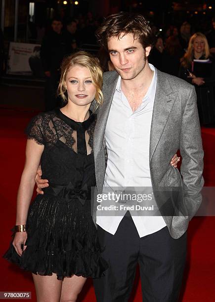 Emilie de Ravin and Robert Pattinson attends the UK Premiere of Remember Me at Odeon Leicester Square on March 17, 2010 in London, England.