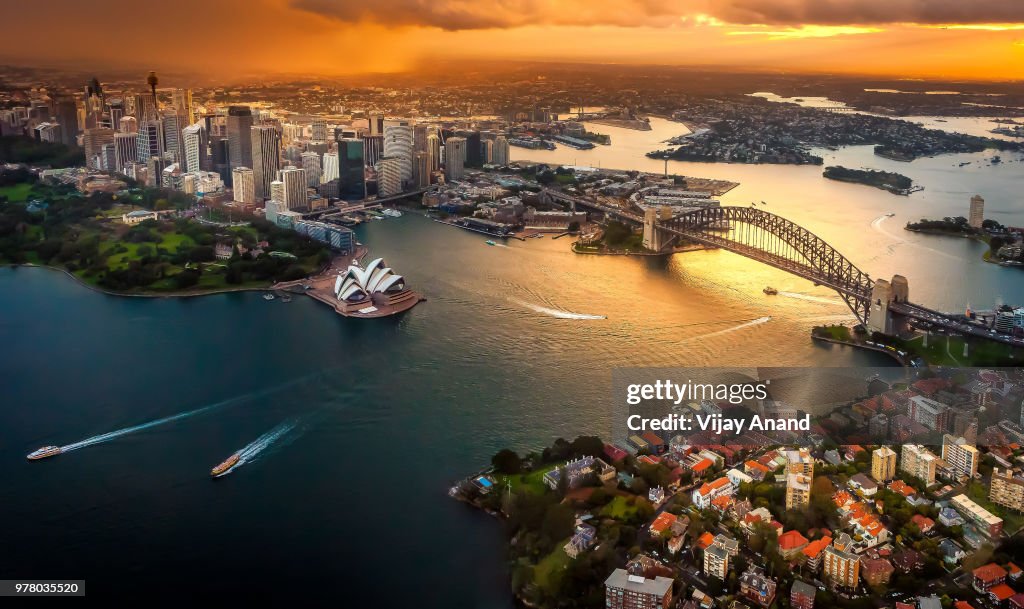 Cityscape at dusk, Sydney, Australia
