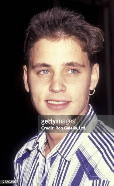 Actor Corey Haim attends the premiere of "My Private Idaho" on October 11, 1991 at the Academy Theater in Beverly Hills, California.