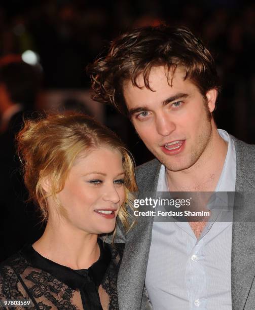 Emllie de Raven and Robert Pattison attends the UK Premiere of Remember Me at Odeon Leicester Square on March 17, 2010 in London, England.