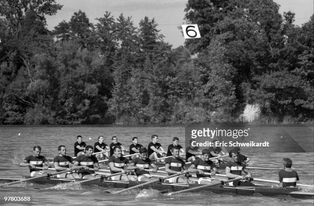 North American Rowing Championships: New Zealand in action on Welland Canal St. Catharines, Canada 8/11/1967 CREDIT: Eric Schweikardt