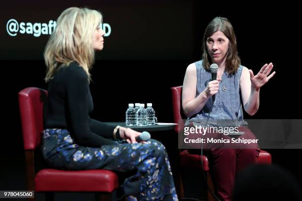Actress Judith Light speaks with Cynthia Littleton, on stage during SAG-AFTRA Foundation Conversations: "The Assassination Of Gianni Versace:...