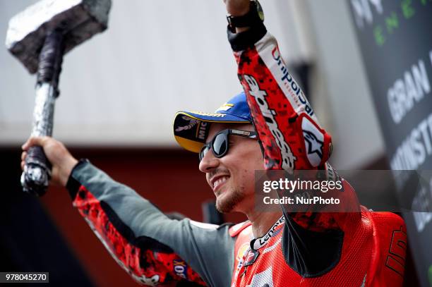 Jorge Lorenzo of Spain and Ducati Team during the race day of the Gran Premi Monster Energy de Catalunya, Circuit of Catalunya, Montmelo, Spain. 17th...