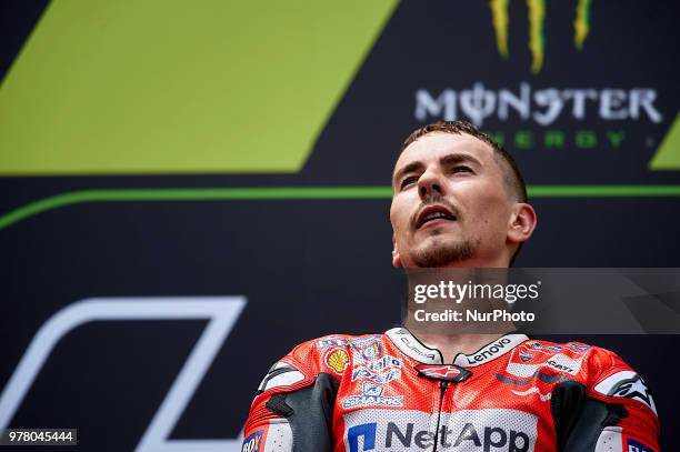 Jorge Lorenzo of Spain and Ducati Team during the race day of the Gran Premi Monster Energy de Catalunya, Circuit of Catalunya, Montmelo, Spain. 17th...