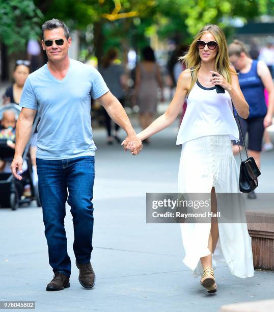 Actor Josh Brolin and Kathryn Boyd are seen walking in Soho on June 18, 2018 in New York City.Photo by Raymond Hall/GC Images)