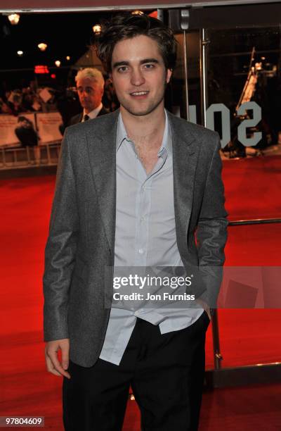 Actor Robert Pattinson attends the 'Remember Me' film premiere at the Odeon Leicester Square on March 17, 2010 in London, England.