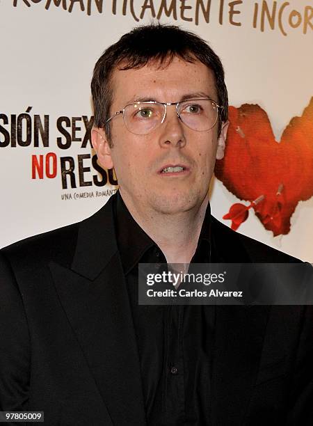 Spanish director Miguel Angel Lamata attends the premiere of ''Tension Sexual No Resuelta'' at the Capitol cinema on March 17, 2010 in Madrid, Spain.
