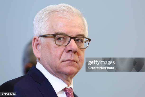 Minister of Foreign Affairs of Poland Jacek Czaputowicz during the meeting of Bucharest Nine at the Presidential Palace in Warsaw, Poland on 8 June...