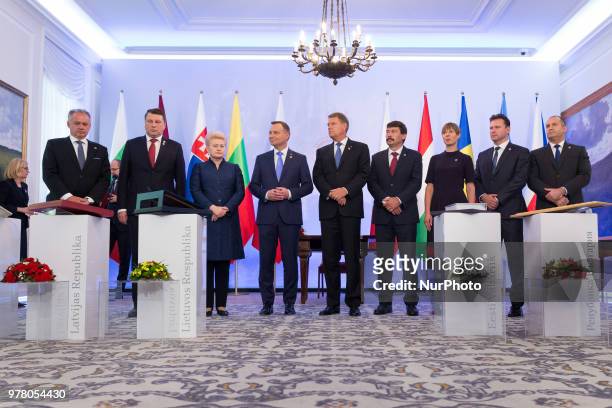 President of Slovakia Andrej Kiska, Latvian President Raimonds Vejonis, President of Lithuania Dalia Grybauskaite, Polish President Andrzej Duda,...