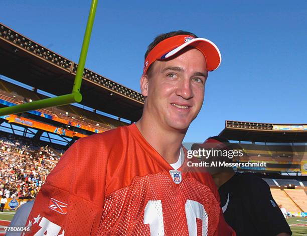 Indianapolis Colts quarterback Peyton Manning at February 11 practice for 2006 Pro Bowl in Honolulu.