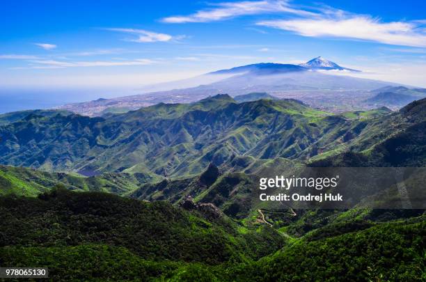 tenerife volcanic landscape, mount teide, tenerife, canary islands, spain - pico de teide stock pictures, royalty-free photos & images