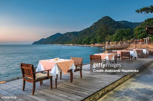 seafront restaurant, ko chang, thailand - trat province stock pictures, royalty-free photos & images