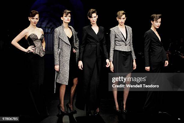 Models showcase designs by Yeojin Bae on the catwalk at the Myer Autumn Winter 2010 Collection Launch at Sidney Myer Music Bowl on March 15, 2010 in...