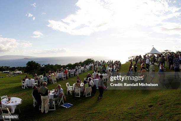 Local restaurants present select dishes at the 2002 Maui Film Festival's Taste of Wailea