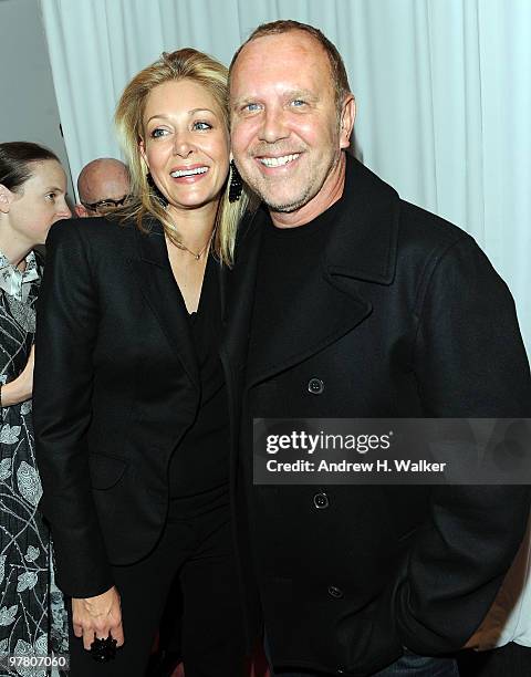 Nadja Swarovski and Michael Kors attend the 2010 CFDA Fashion Awards nomination announcement at DVF Studio on March 17, 2010 in New York City.