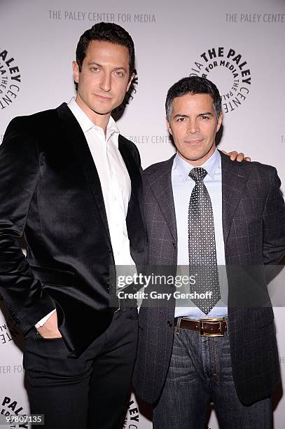 Actors Sasha Roiz and Esai Morales attend a screening of "Caprica" at The Paley Center for Media on March 17, 2010 in New York City.