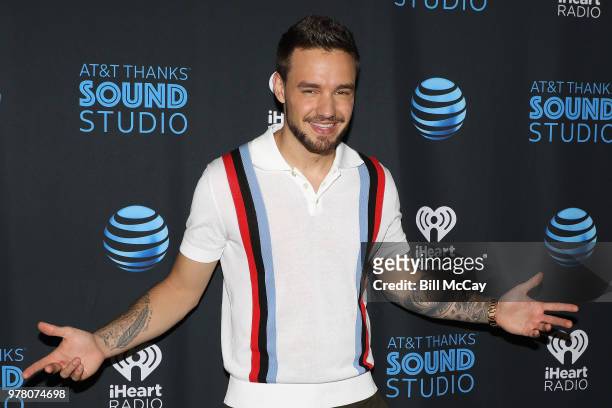 Liam Payne poses at the Q102 performance theater June 18, 2018 in Bala Cynwyd, Pennsylvania.
