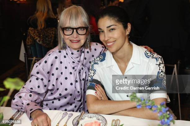 Jan De Villeneuve and Caroline Issa attend The Modist Dinner at L'oscar Hotel on June 18, 2018 in London, England.