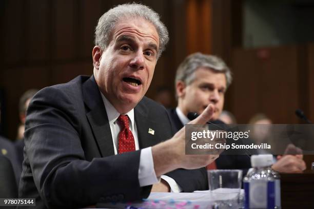 Justice Department Inspector General Michael Horowitz and Federal Bureau of Investigation Director Christopher Wray testify before the Senate...