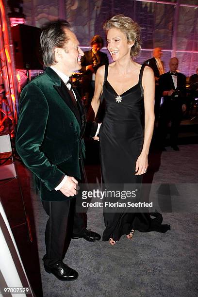 Stephanie von Pfuel and Hendrik te Neues attend the Russian Fashion Gala at the Embassy of the Russian Federation on March 17, 2010 in Berlin,...