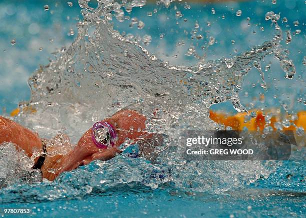 Australia's Melissa Gorman competes during her heat of the women's 800 metre freestyle at the Australian Swimming Championships in Sydney on March...