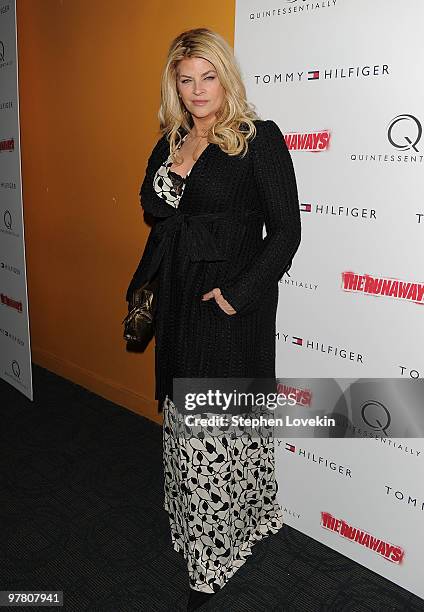 Actress Kirstie Alley attends the premiere of "The Runaways" at Landmark Sunshine Cinema on March 17, 2010 in New York City.