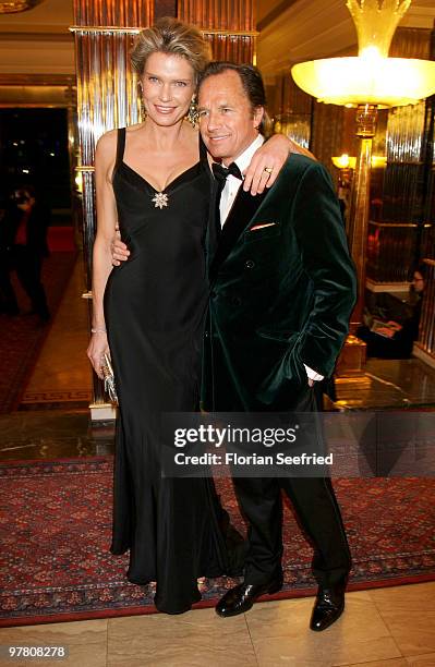 Stephanie von Pfuel and boyfriend Hendrik te Neues attend the Russian Fashion Gala at the Embassy of the Russian Federation on March 17, 2010 in...