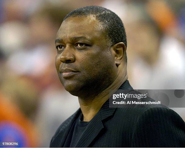 Florida State University men's basketball coach Leonard Hamilton checks play January 3, 2004 at the Stephen C. O'Connell Center, Gainesville,...