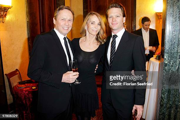 Peter Kraus and wife Ingrid and son Mike attend the Russian Fashion Gala at the Embassy of the Russian Federation on March 17, 2010 in Berlin,...