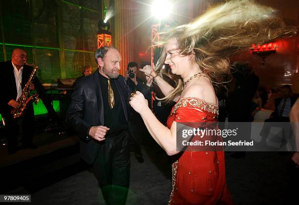 Actor Michael Mendl and Christina von Oeynhausen attend the Russian Fashion Gala at the Embassy of the Russian Federation on March 17, 2010 in...