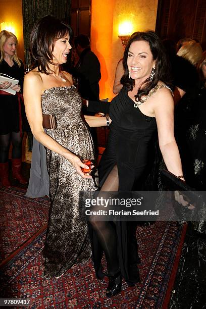 Actress Gerit Kling and actress Christine Neubauer attend the Russian Fashion Gala at the Embassy of the Russian Federation on March 17, 2010 in...