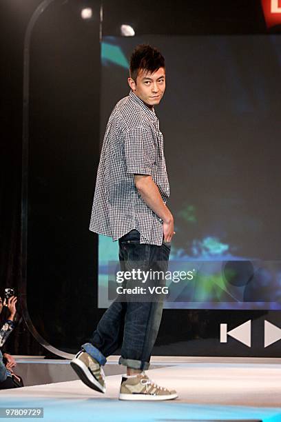 Singer and actor Edison Chen showcases to promote Levi's on March 17, 2010 in Taipei, Taiwan.