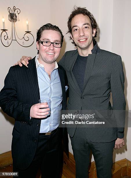 Tommy Swanhaus and Albert Hammond Jr. Attend the TheFreeStyleLife.com launch party at the Hotel Roger Smith on March 17, 2010 in New York City.