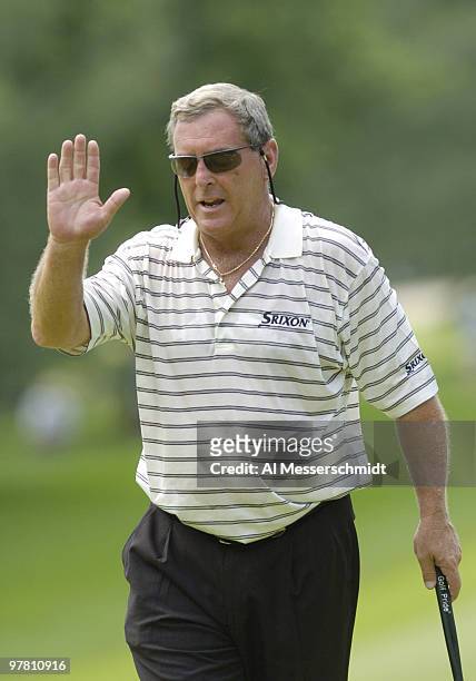 Fuzzy Zoeller competes in final-day play at Bellerive Country Club, site of the 25th U. S. Senior Open in St. Louis, Missouri on August 1, 2004.