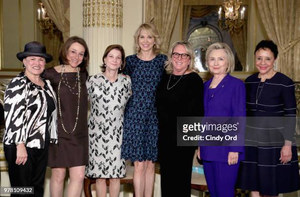 Marcy Syms, Felice Axelrod, Leila Heckman, Paula Zahn, Deirdre Quinn, Hillary Clinton and Sheila Johnson attend the 8th Annual Elly Awards hosted by...